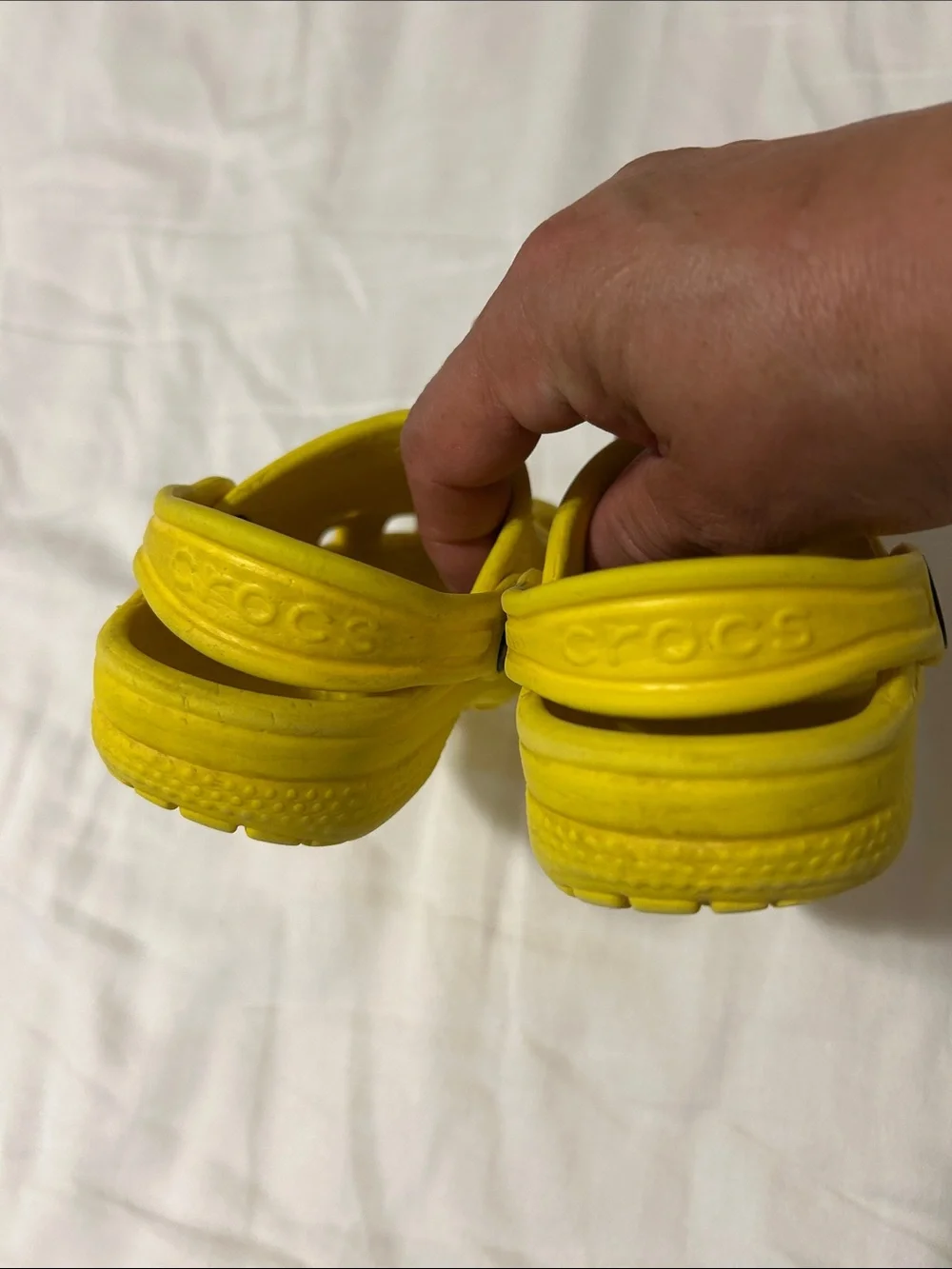 Crocs Yellow Kids Clog Sandals - Lightweight Slip-On, Size C5.